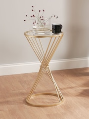 Pacific Glass and Gold Liberty Metal Small Table - Image 1 of 5
