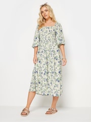 PixieGirl Petite Yellow Floral Print Midi Dress - Image 1 of 5