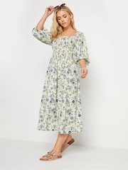 PixieGirl Petite Yellow Floral Print Midi Dress - Image 2 of 5