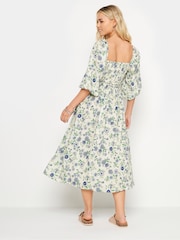 PixieGirl Petite Yellow Floral Print Midi Dress - Image 3 of 5