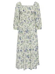 PixieGirl Petite Yellow Floral Print Midi Dress - Image 5 of 5