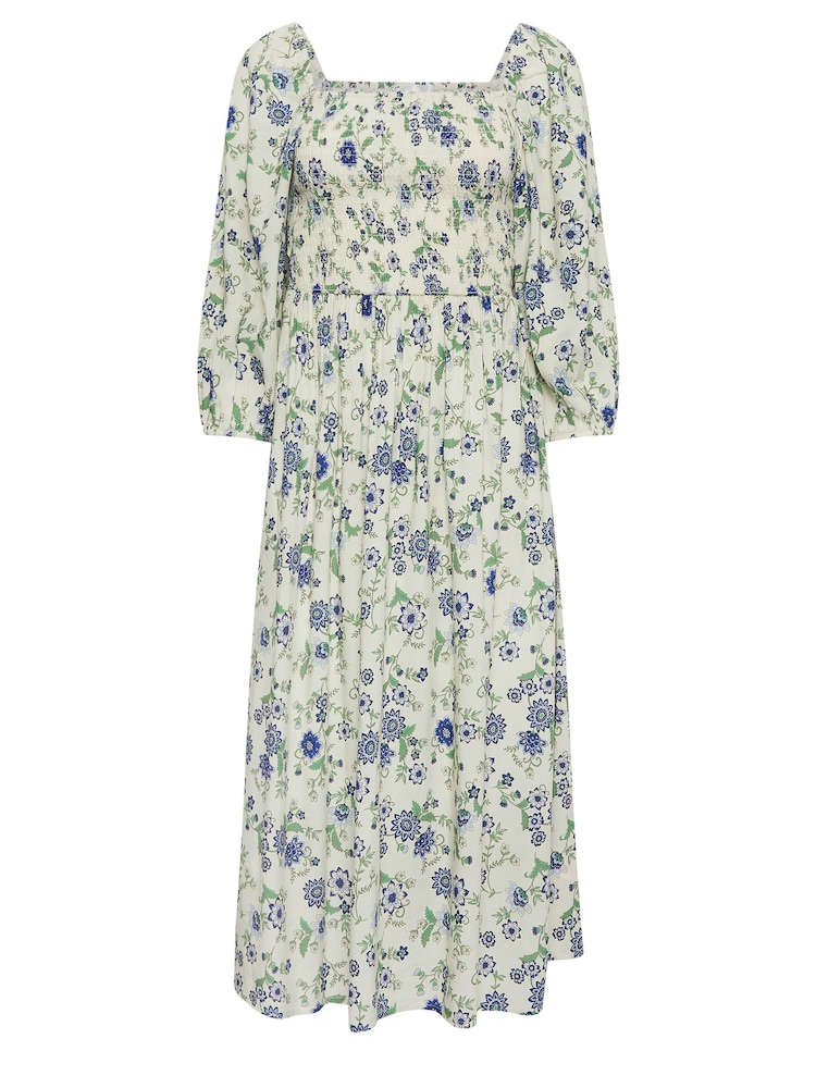 PixieGirl Petite Yellow Floral Print Midi Dress - Image 5 of 5