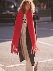 Self. Red Heavyweight Blanket Scarf - Image 1 of 7