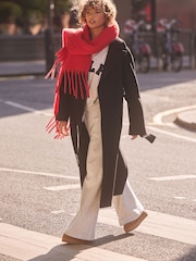Self. Red Heavyweight Blanket Scarf - Image 2 of 7