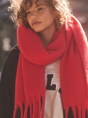 Self. Red Heavyweight Blanket Scarf - Image 3 of 7