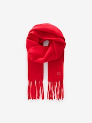 Self. Red Heavyweight Blanket Scarf - Image 5 of 7