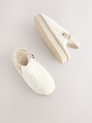 Cream Borg Platform Mule Slippers - Image 7 of 7