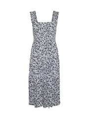 VERO MODA Midikleid mit Kräuselung und verschwommenem Blumenmuster - Bild 6 von 6