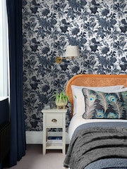 Graham & Brown Blue Enzia Wallpaper Sample - Image 1 of 3