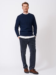 Aubin Woodhall Cable Crew Jumper - Image 3 of 6