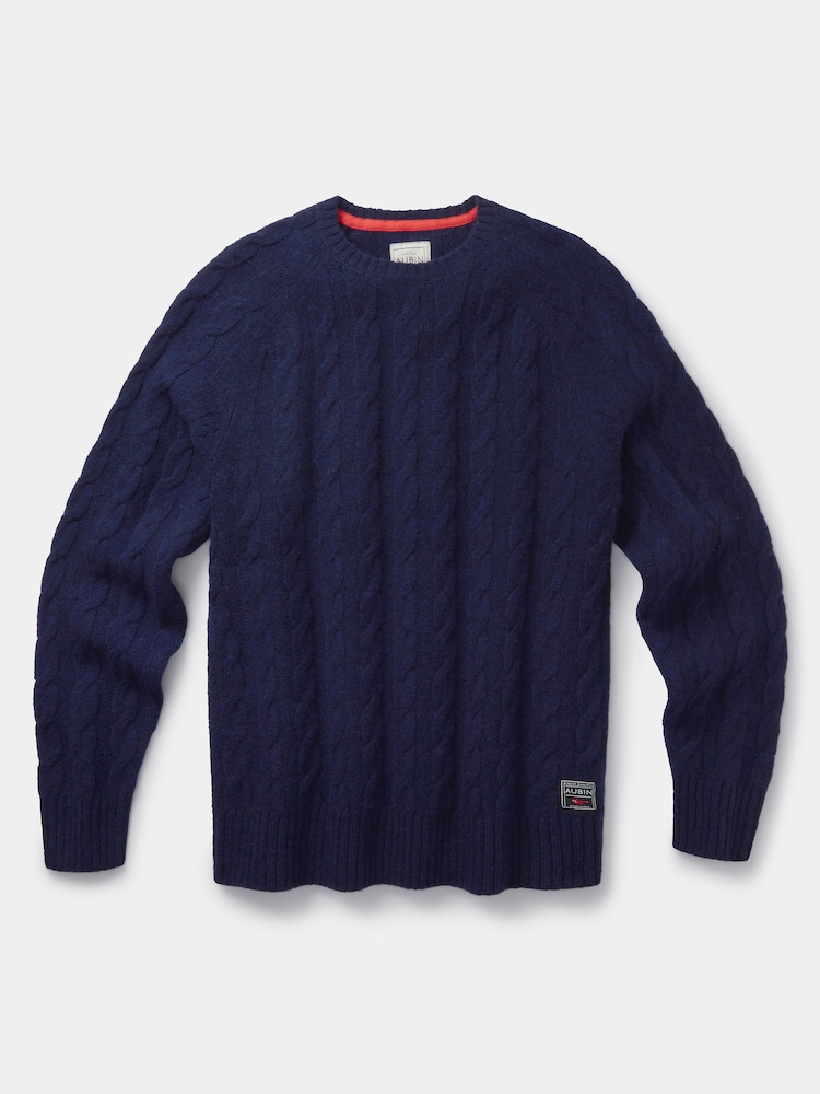 Aubin Woodhall Cable Crew Jumper - Image 6 of 6