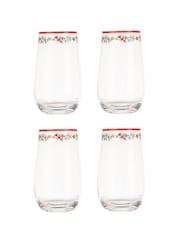 Cath Kidston Red Feels Like Home Set of 4 Tumbler Glasses - Image 2 of 3