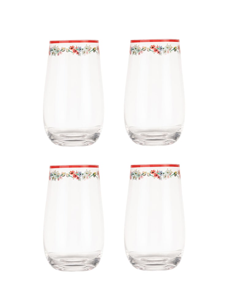Cath Kidston Red Feels Like Home Set of 4 Tumbler Glasses - Image 2 of 3