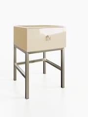Frank Olsen Antique White Lyra SMART One Drawer Side Table - Image 3 of 9