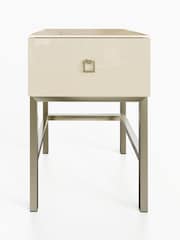 Frank Olsen Antique White Lyra SMART One Drawer Side Table - Image 6 of 9