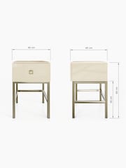 Frank Olsen Antique White Lyra SMART One Drawer Side Table - Image 8 of 9