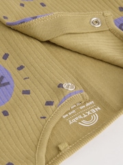 Purple/Green Baby Footless Sleepsuits 3 Pack (0mths-3yrs) - Image 8 of 10