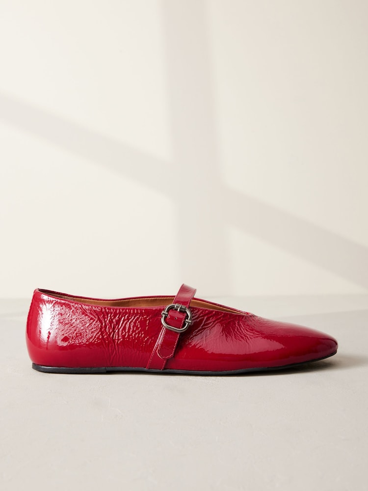 Red Standard/Wide Fit Signature Leather Mary Jane Shoes - Image 2 of 5