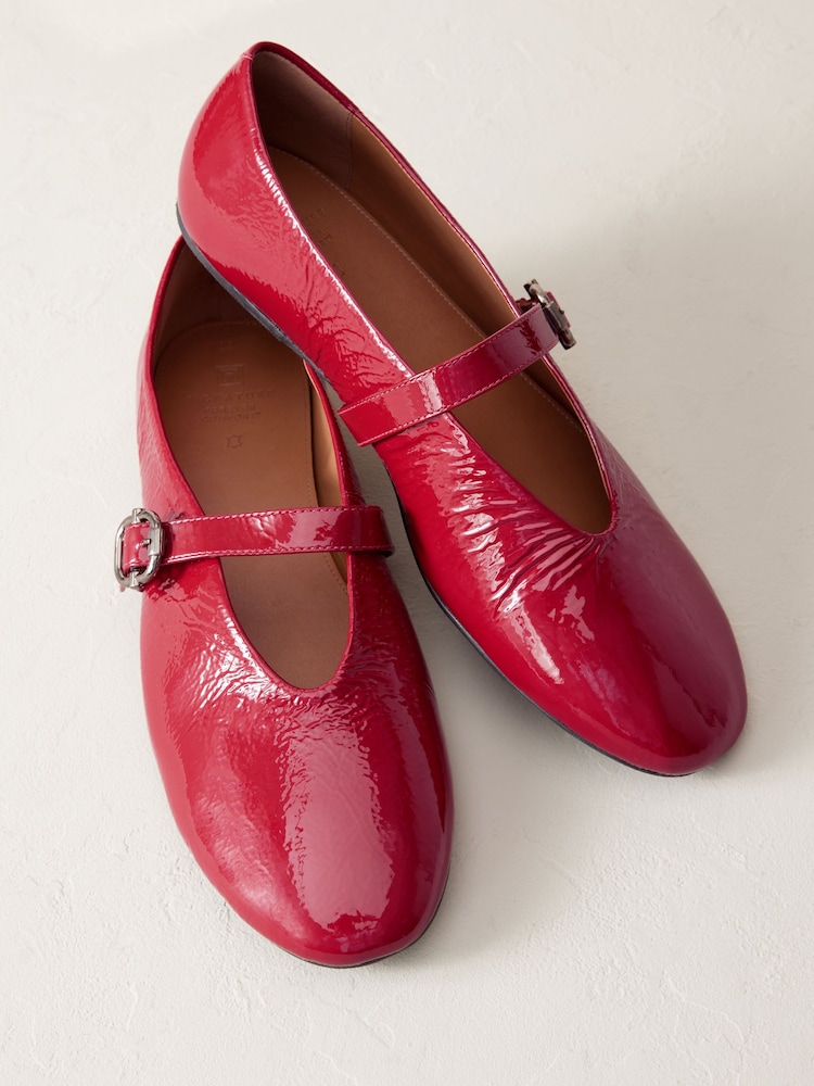 Red Standard/Wide Fit Signature Leather Mary Jane Shoes - Image 3 of 5