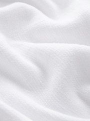 White Linen Blend Long Sleeve Kaftan Shirt - Image 8 of 8