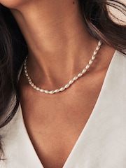 White Pearl Effect Short Necklace - Image 1 of 4