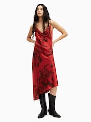 AllSaints Red Alexia Sanibel Dress - Image 1 of 6