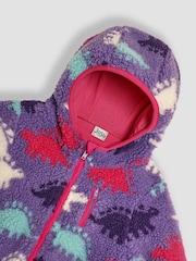 JoJo Maman Bébé Lilac Purple Dino Teddy Fleece - Image 3 of 3
