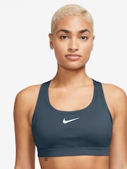 Nike Teal Blue Swoosh Medium Support Padded Sports Bra - Image 1 of 3