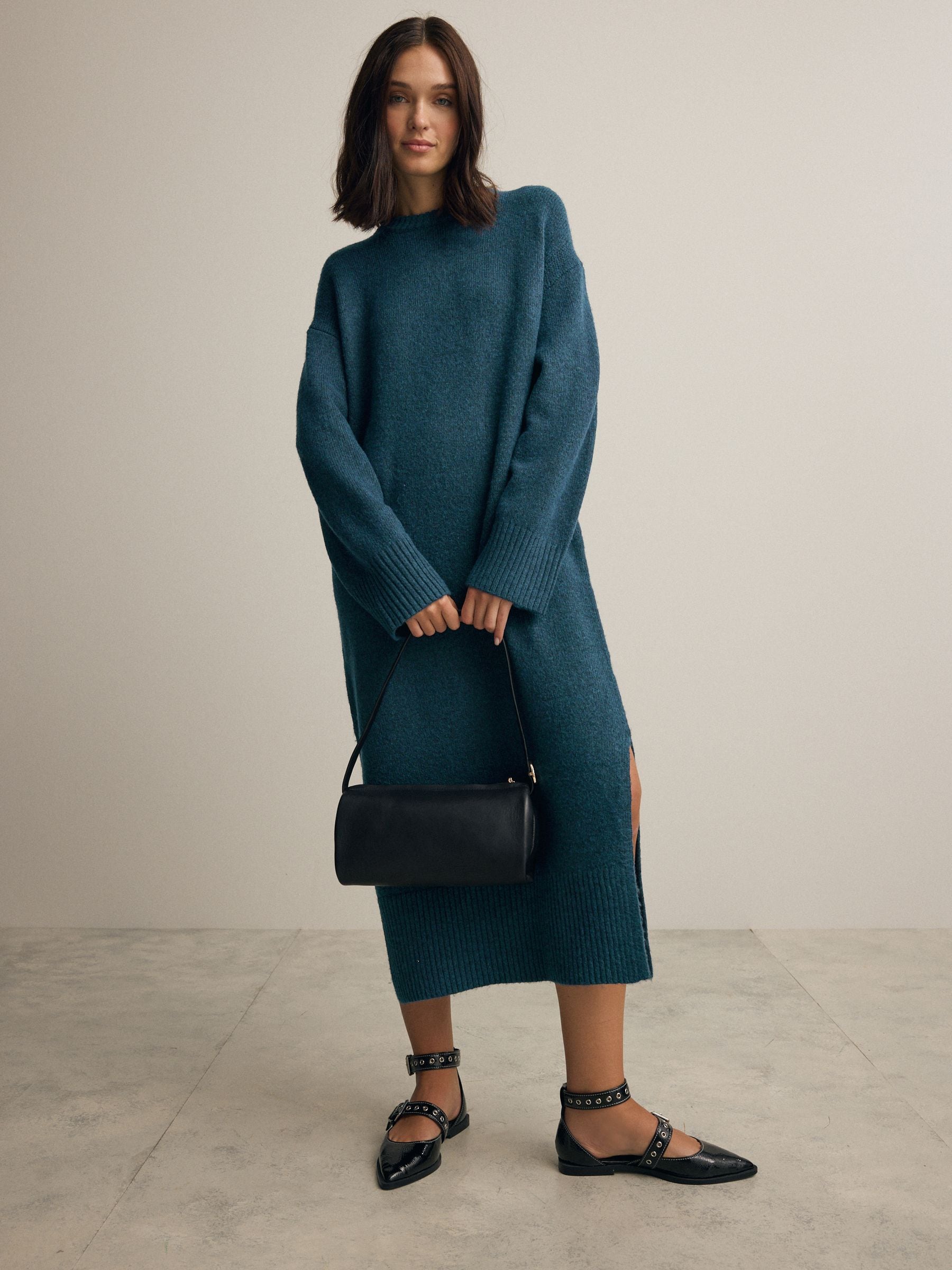 Teal jumper dress new arrivals