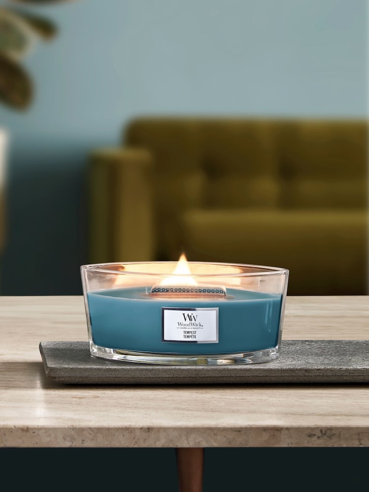 Woodwick Blue Ellipse Tempest Candle - Image 1 of 4