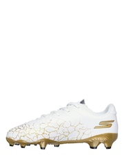 Skechers White White / Gold Younger Kids Firm Ground Football Boots - Image 2 of 5