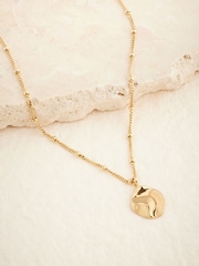 Gold Plated Sterling Silver Organic Disc Ball Chain Necklace - Image 4 of 6