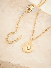 Gold Plated Sterling Silver Organic Disc Ball Chain Necklace - Image 6 of 6
