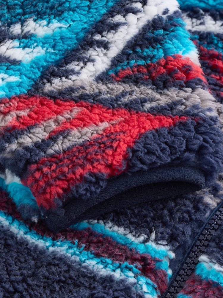 Navy Blue Patterned Zip Through Fleece (3mths-7yrs) - Image 9 of 9 Navy Blue Patterned Zip Through Fleece (3mths-7yrs) - Image 9 of 9