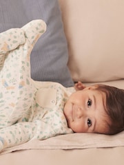 MORI Cream Cotton and Bamboo Peter Rabbit Clever Zip-Up Sleepsuit - Image 2 of 6