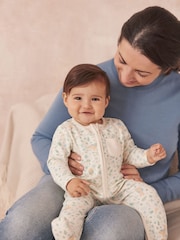 MORI Cream Cotton and Bamboo Peter Rabbit Clever Zip-Up Sleepsuit - Image 3 of 6