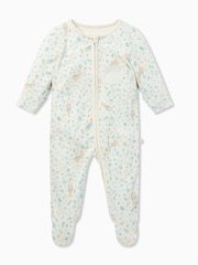 MORI Cream Cotton and Bamboo Peter Rabbit Clever Zip-Up Sleepsuit - Image 4 of 6