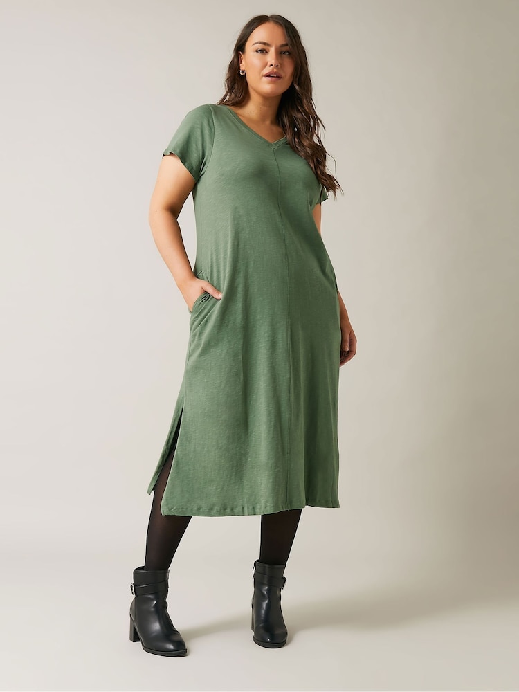 Evans Curve 100% Cotton Midi Dress - Image 1 of 5