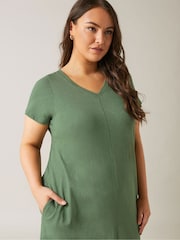 Evans Curve 100% Cotton Midi Dress - Image 4 of 5