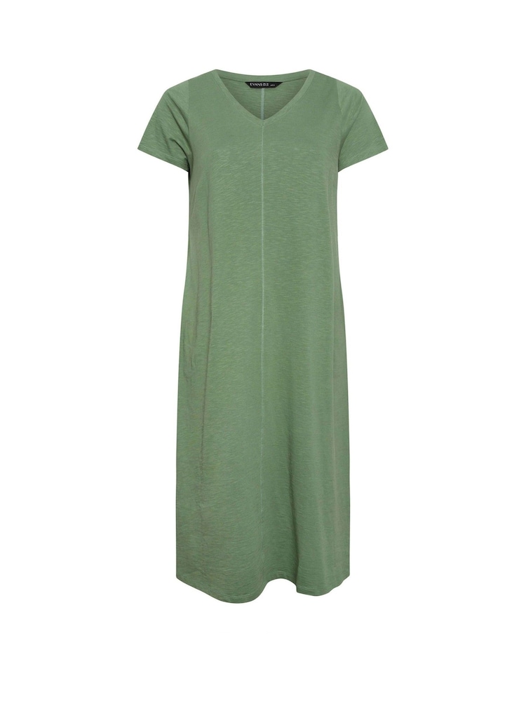 Evans Curve 100% Cotton Midi Dress - Image 5 of 5