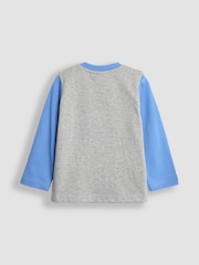 JoJo Maman Bébé Grey Marl Construction Vehicle Appliqué Motif Top - Image 2 of 3