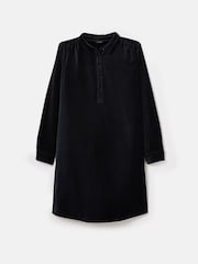 Joules Velvet Marlowe Navy Nehru Collar Shirt Dress - Image 9 of 9