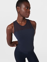 Sweaty Betty Navy Blue Power Illusion Workout Bra Tank Top - Image 1 of 7