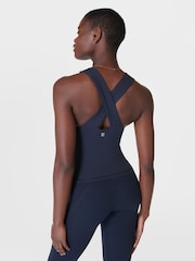 Sweaty Betty Navy Blue Power Illusion Workout Bra Tank Top - Image 2 of 7
