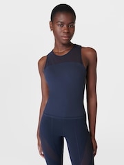 Sweaty Betty Navy Blue Power Illusion Workout Bra Tank Top - Image 3 of 7