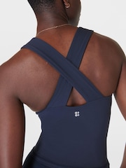 Sweaty Betty Navy Blue Power Illusion Workout Bra Tank Top - Image 4 of 7