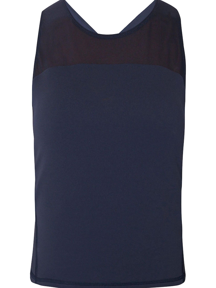 Sweaty Betty Navy Blue Power Illusion Workout Bra Tank Top - Image 7 of 7