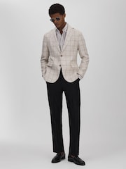 Oscar Jacobson Cotton Twill Tailored Fit Trousers - Image 1 of 6
