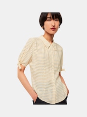 Whistles Cream Oval Spot Tie Sleeve Shirt - Image 1 of 5