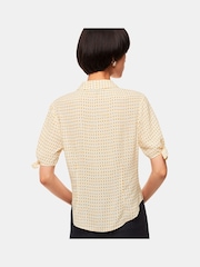 Whistles Cream Oval Spot Tie Sleeve Shirt - Image 2 of 5